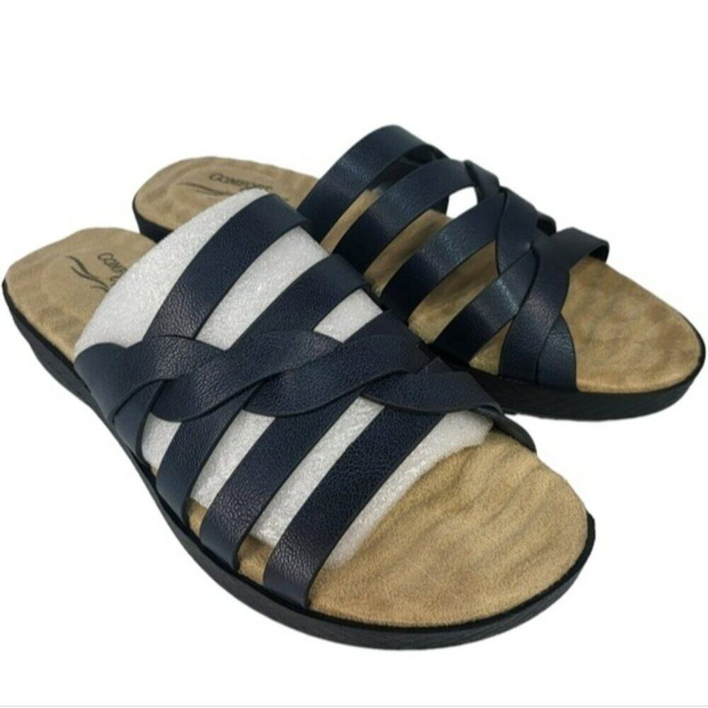 Easy Street Sheri Slip-on Sandal Navy 6.5 - Picture 3 of 5